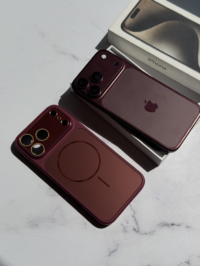 قاب PVD Burgundy با مگ سیف (تبدیل آیفون ها به سری 18)