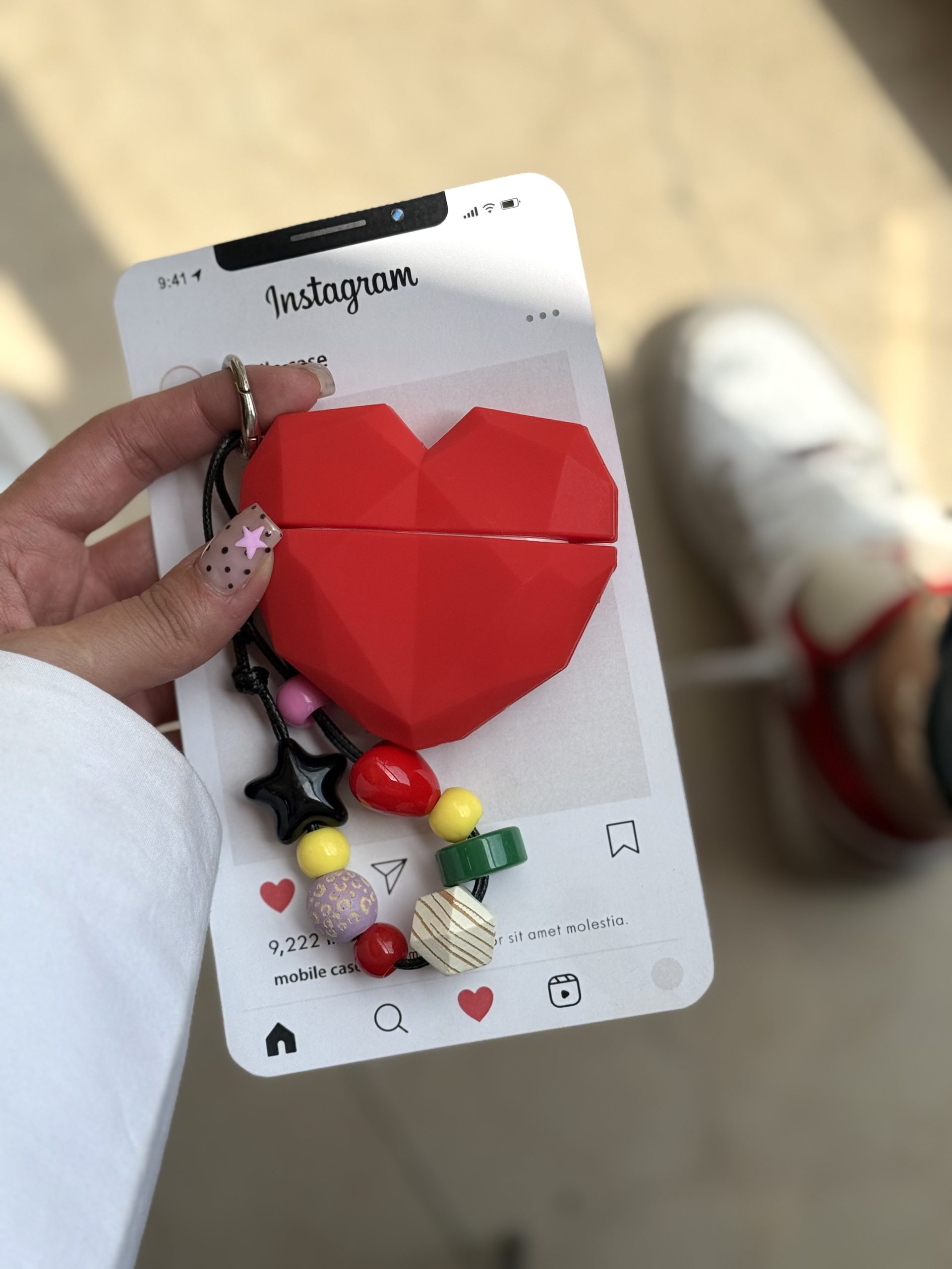 کاور ایرپاد قلب قرمز با آویز