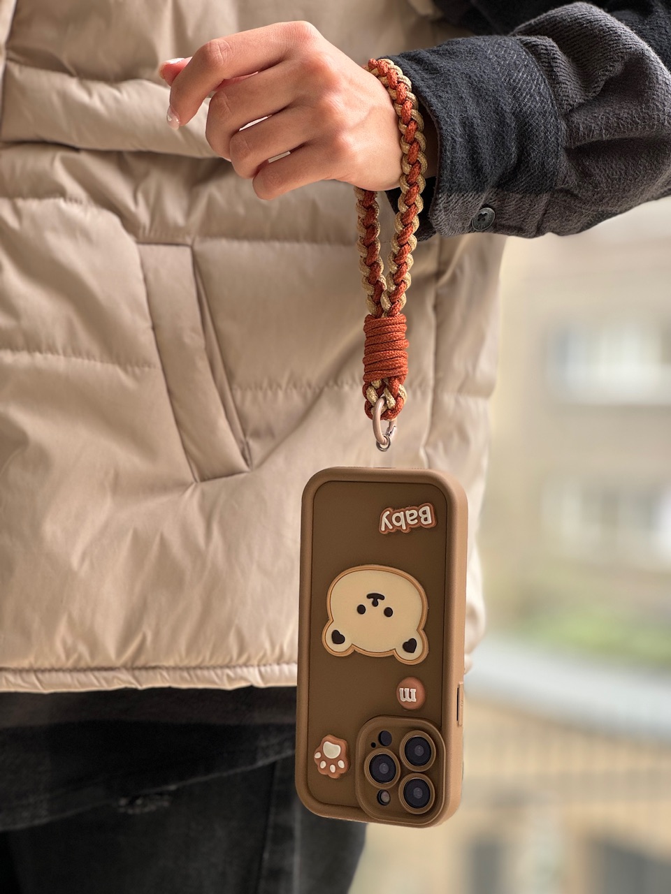 قاب Baby Bear با بند طنابی آیفون