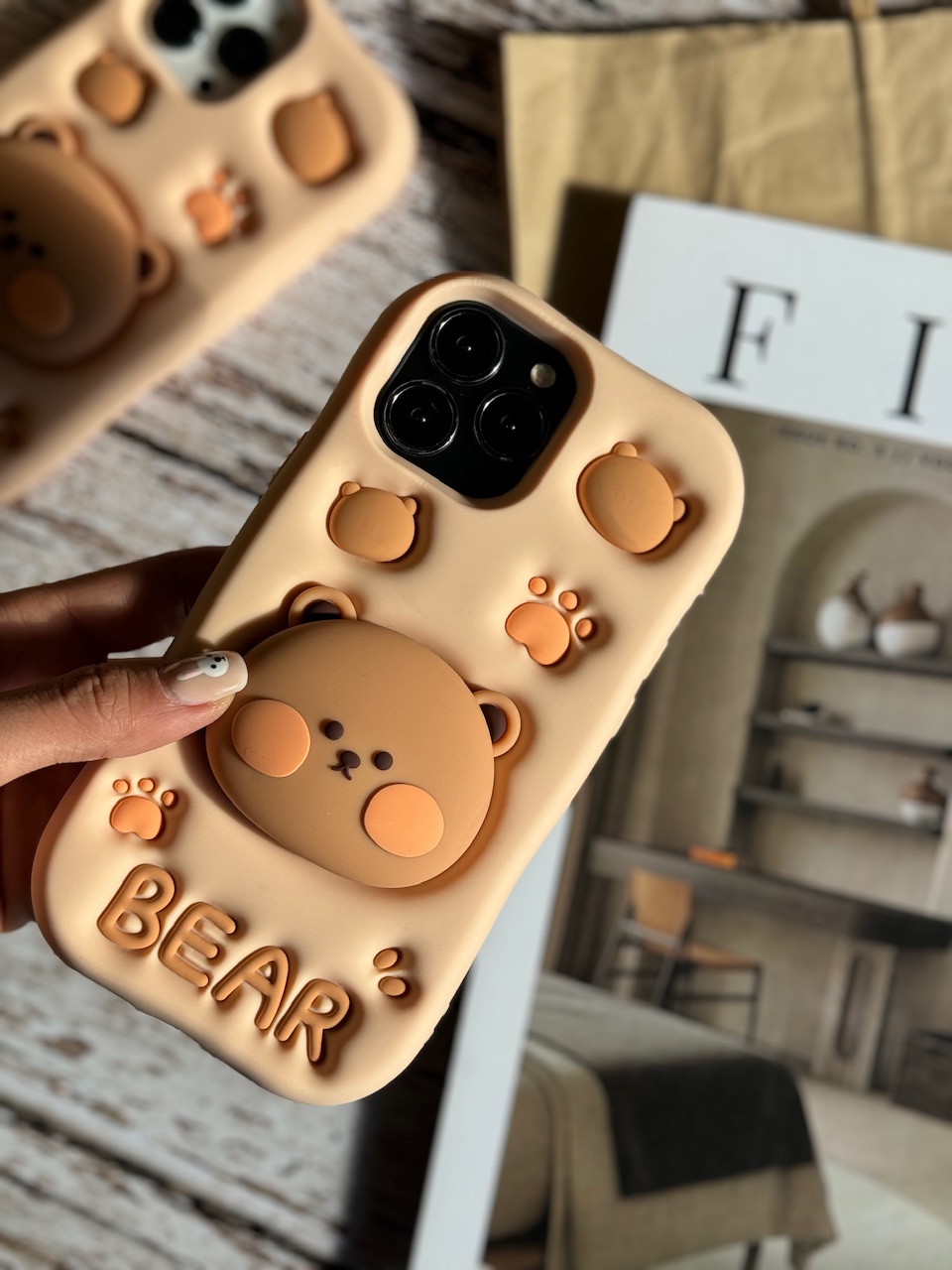 قاب Bear سیلیکونی استند شو آیفون ، سامسونگ ، شیائومی
