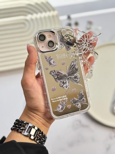 قاب butterfly آینه ای با محافظ لنز رینگی و آویز چسبی