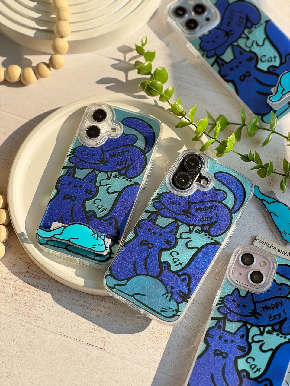 قاب Happy Blue Cat بدون‌ استند