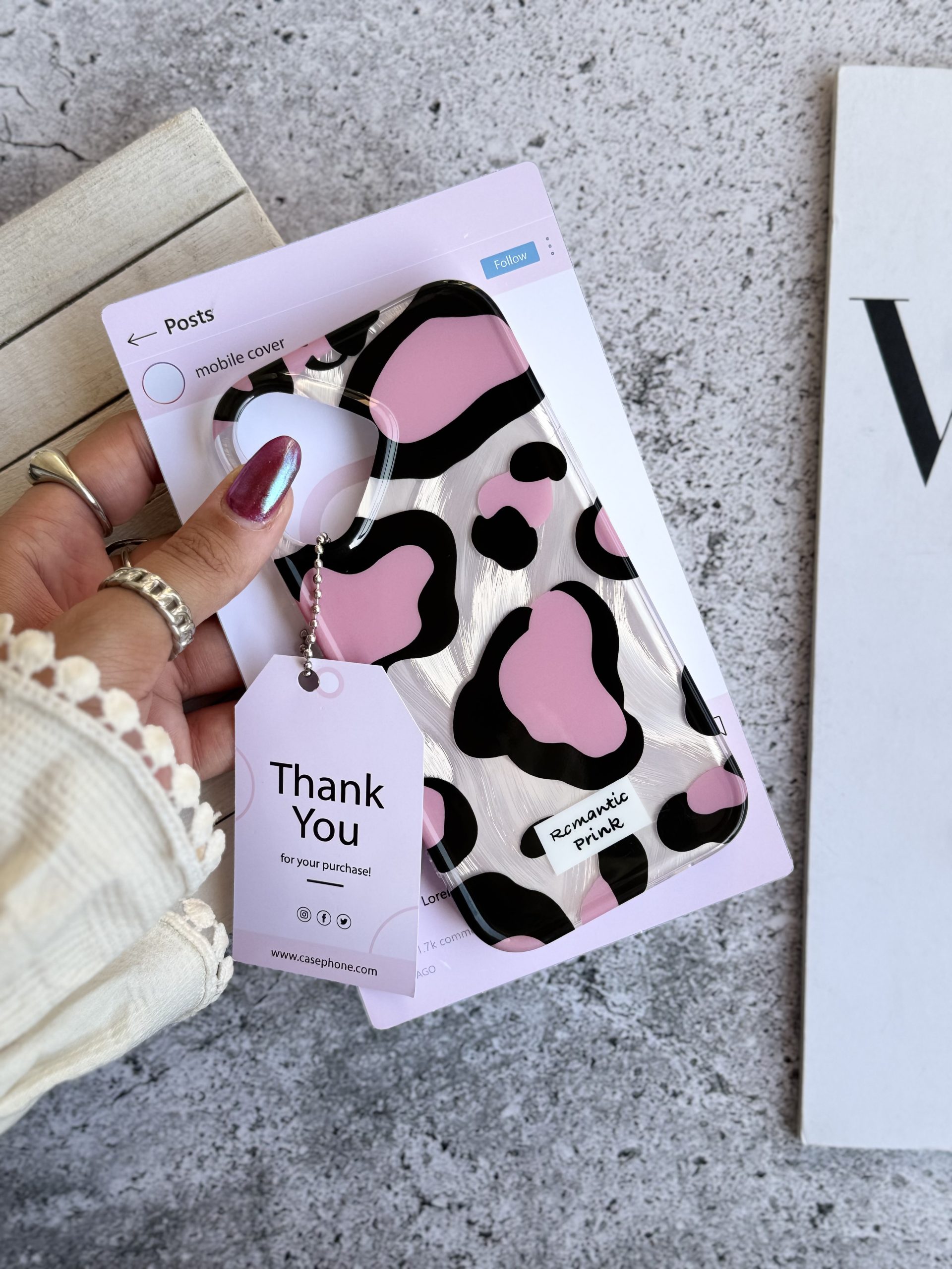 قاب پلنگی Romantic Pink آیفونی