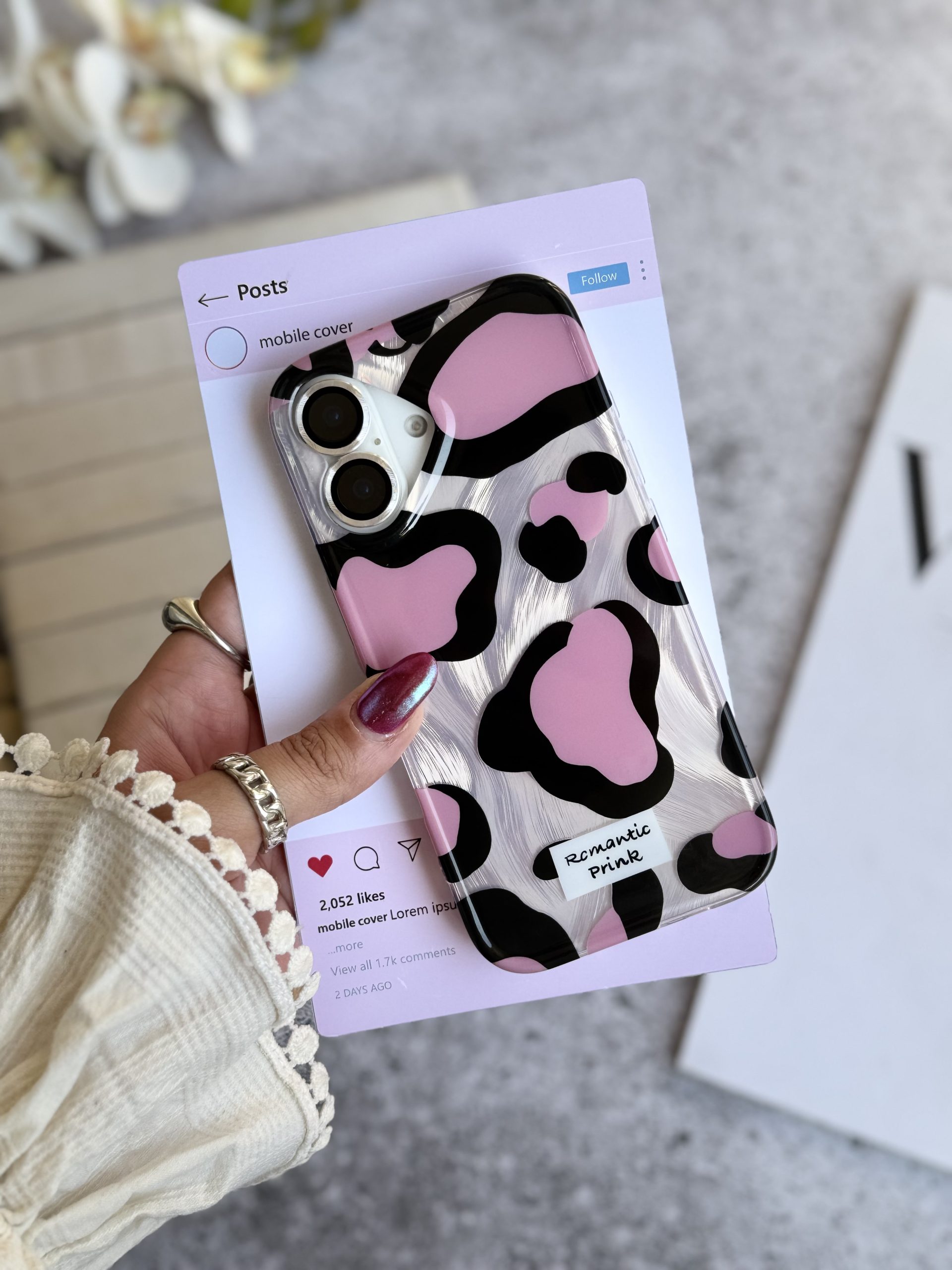 قاب پلنگی Romantic Pink آیفونی