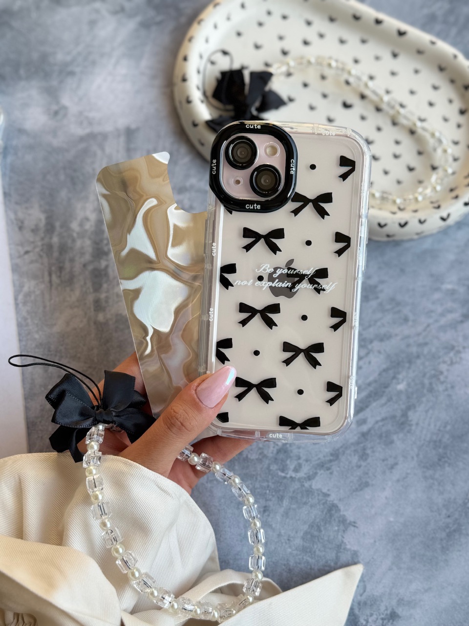 قاب Cute Bow Tie با آویز