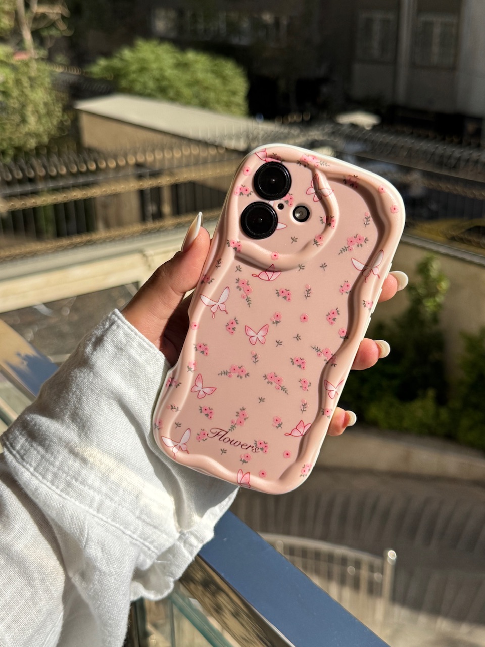 قاب Peachy Flowers & butterfly آیفون ، سامسونگ ، شیائومی