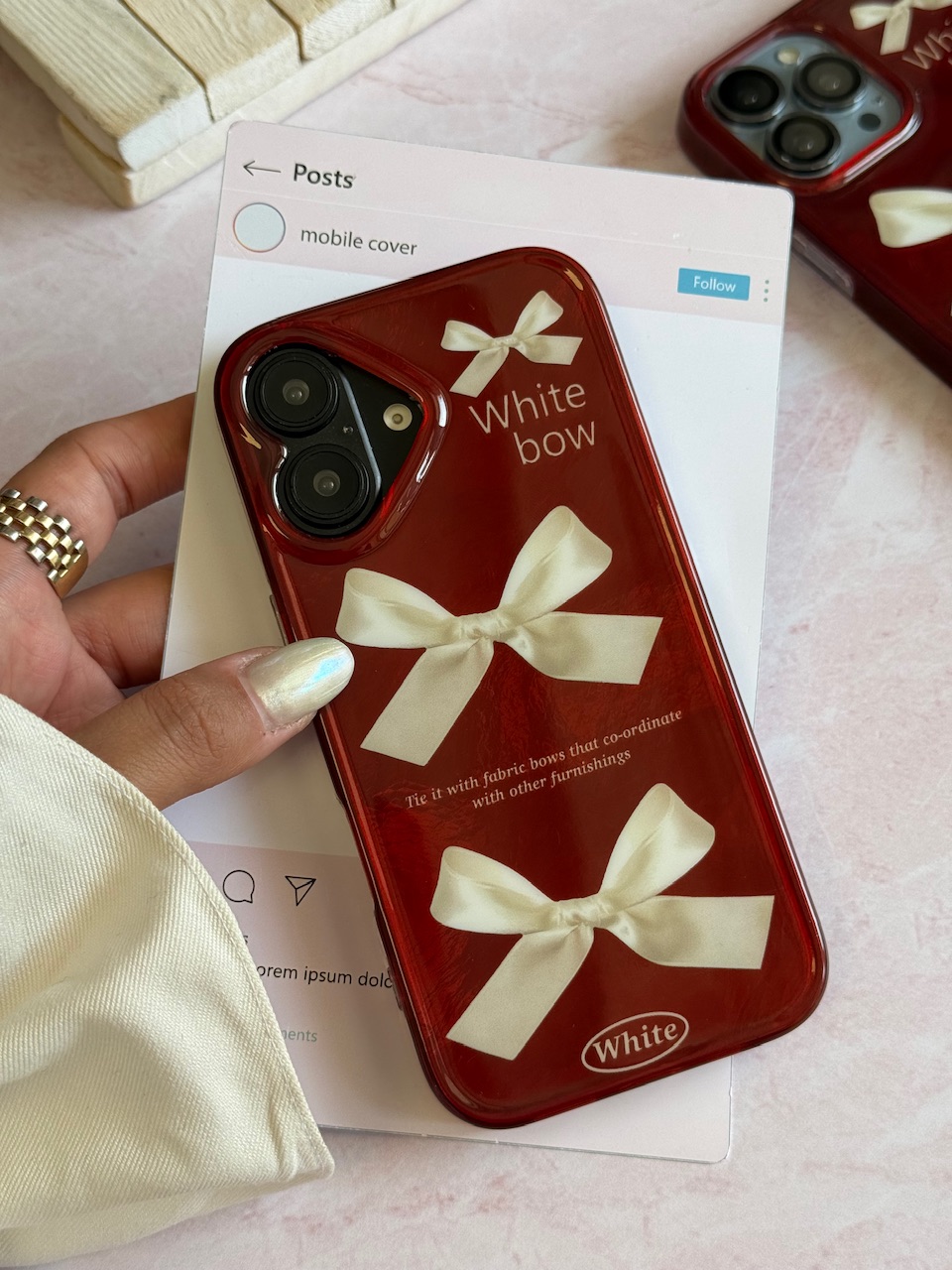 قاب چری white bow آیفون