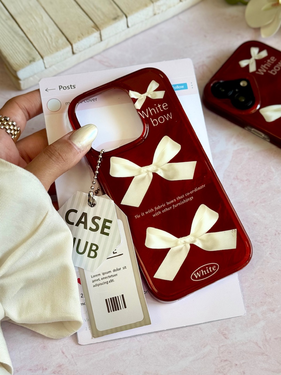 قاب چری white bow آیفون