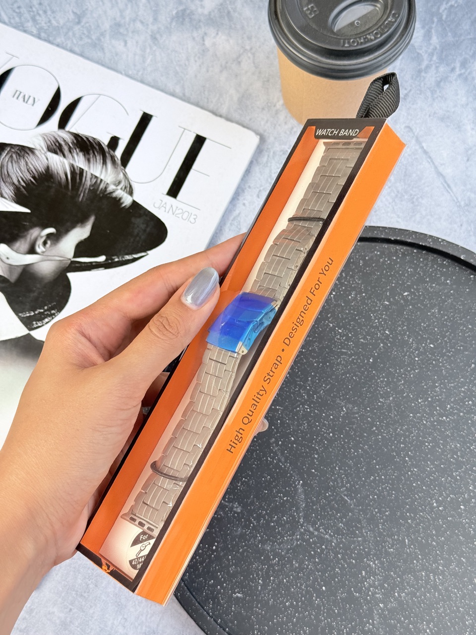 بند اپل واچ فلزی کلاسیک مدل سه ردیفه